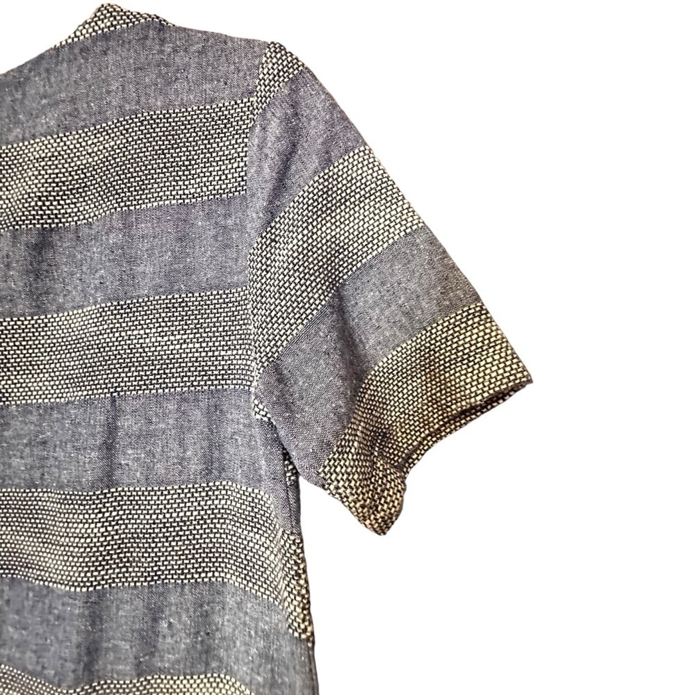 Clemence t-shirt dress cotton linen blend stripped texture 28 - Picture 7 of 10